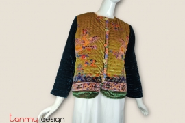 Velvet coat with phoenix pattern